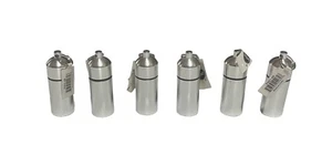 Silver Pill / ID Holder Keychain W / WATER RESISTANT Gasket Ring 2in - 6 COUNT - Picture 1 of 1