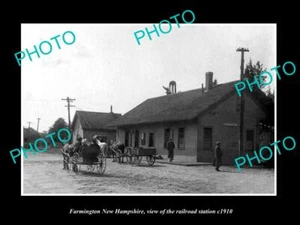 OLD 6 X 4 HISTORIC PHOTO OF FARMINGTON NEW HAMPSHIRE RAILROAD STATION c1910 - Picture 1 of 1