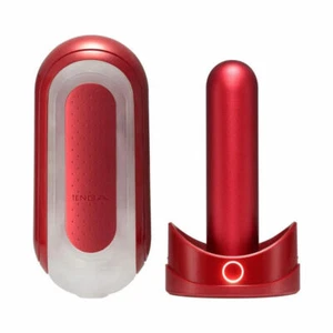 TENGA FLIP 0 (ZERO) RED & FLIP WARMER Set - Masturbator aus TPE, Wärmefunktion - Bild 1 von 7