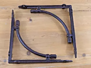 8 LARGE Shelf Brackets Corbels Wall Cast Iron Rustic Farmhouse 10" X 10" !! - Picture 1 of 7