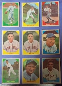 1960 Fleer Baseball Greats Lot of 48 Diff Cards Cobb Feller Wagner Ott (2) VGEX