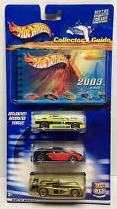 Hot Wheels 2003 Bugatti Veyron Red & Black 3 Pack W/ Collectors Guide Book HTF - Picture 1 of 12