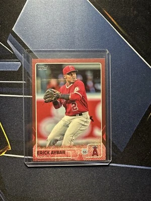 Topps Erick Aybar 2015 rosa paralelo numerado 8/50 Foto 1 de 2