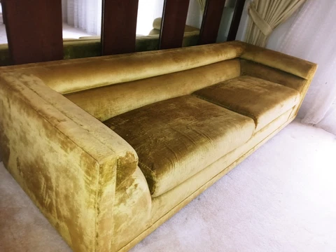 Mid-century Chartreuse velvet couch Cover