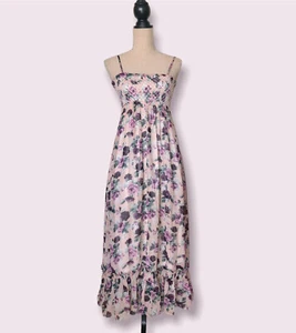 Nuevo con etiquetas Vestido Hanyilian Rosa Malva Floral Largo Correa de Espagueti Ahumado Talla S - Imagen 1 de 7