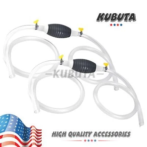 2* Siphon Pump Gas Transfer Gasoline Siphone Hose Oil Water Fuel Transfer Hand - Picture 1 of 16