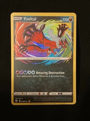 Yveltal Amazing Rare 046/072 Shining Fates Crooked Cockeyed Misprint Error - Image 1 of 4