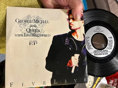 GEORGE MICHAEL & QUEEN EP - Five Live 7” Vinyl Record Single 1993 Parlophone Vg+ - Image 1 of 2