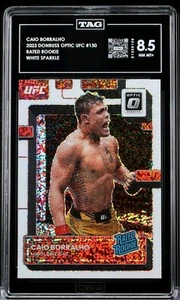 CAIO BORRALHO UFC 2023 DONRUSS OPTIC #130 RATED ROOKIE WHITE SPARKLE TAG 8.5 - Picture 1 of 2