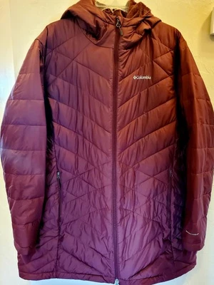 Columbia Jacket Cranberry Omni-Heat Womens 2X Fleece Lined HoodParka Winter Coat - Image 1 of 4