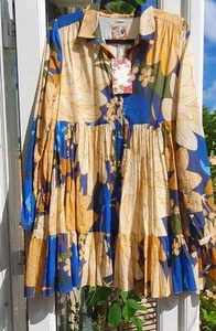 100% Cotton Floral Floaty Summer Mini Breezy Dress SEZANE Robe Farm RIO HILMA - Picture 1 of 22