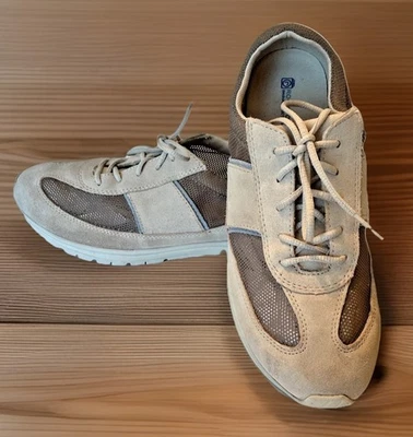 Rockport Womens SZ 8  Blue/Beige/Brown WASHABLE  Suede & Mesh Comfort Sneakers!! - Image 1 of 4