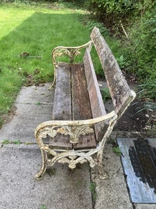 Antique Cast Iron Victorian Garden Bench - Picture 1 of 4