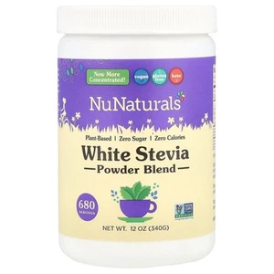 NuNaturals NuStevia White Stevia Powder 12 oz 340 g Sugar-Free - Picture 1 of 2