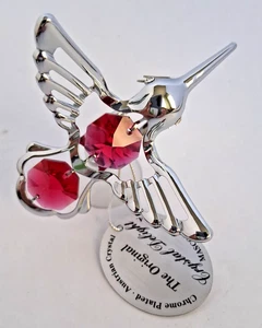 Kolibri Sonnenfänger mit Saugnapf österreichisches Kristall und verchromtem Metall - Bild 1 von 7