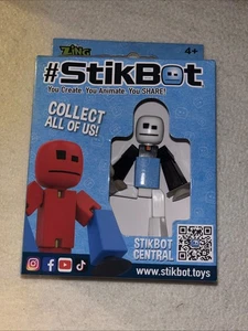 Zing NIB StikBot Posable Action Figure Stop Motion Animation Black Blue White - Picture 1 of 7