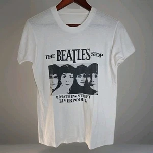 Vtg 80s The Beatles Shop T Shirt Medium Single Stitch Museum Shop USA MADE - Picture 1 of 22