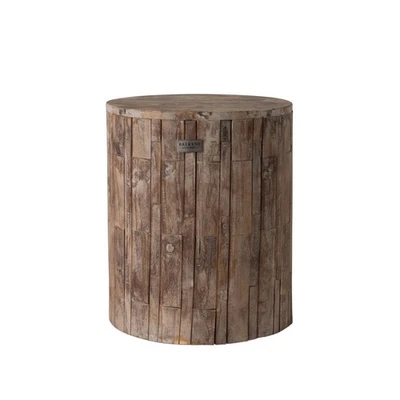 Patio Sense 62420 Elyse Round Rustic Garden Stool Wood Outdoor Seating & End - Image 1 of 4