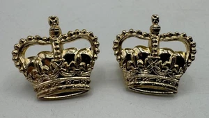 PAIR British Shoulder Board Rank Pin Insignia Pip SET Warrant Officer Crown - Picture 1 of 3