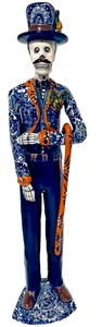 Talavera Catrin' 20" Mexican Day of the Dead XL Figur Keramik Volkskunst - Bild 1 von 11