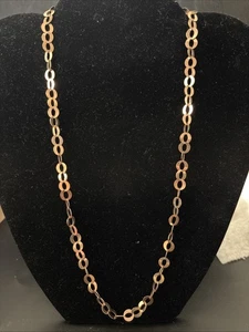 Vintage Bronze Milor Italy Signed Unisex Circular Link Chain Necklace 20” DR2 - Picture 1 of 5