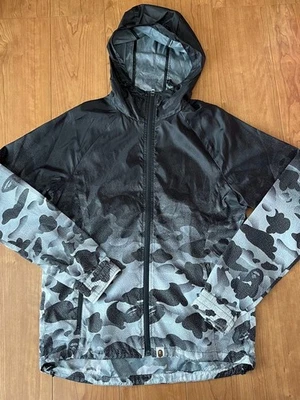 A BATHING APE Windbreaker M Black Camo Lightweight Mountain Parka Used - Image 1 of 4