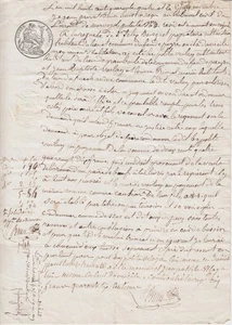 Document timbre royal sec&humide 1844 Joseph Bourges Jean-Baptiste Pierre Vialas - Foto 1 di 1