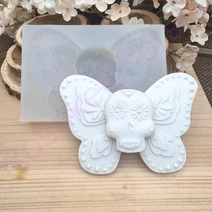 Spooky butterfly Skull-Dia de los muertos silicone mold for crafts - Picture 1 of 10