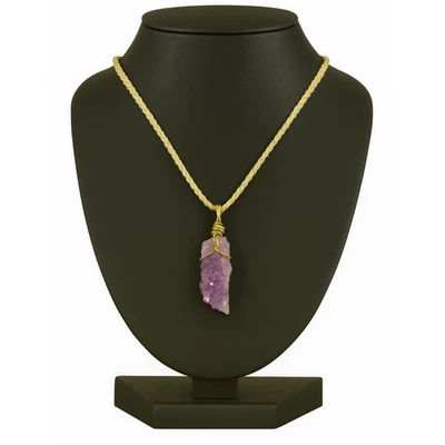 Collar Reiki Cristal Curativo Colgante Amatista Natural 18g 7x2cm Foto 1 de 4