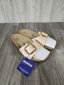 Sandali Birkenstock Madrid grandi fibbia pelle vernice beige marrone chiaro taglia 36 - Foto 1 di 11