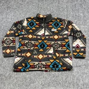 Hooey Sweater Mens Large Fleece Pullover Aztec Western Pattern Half Zip Warm - Picture 1 of 21