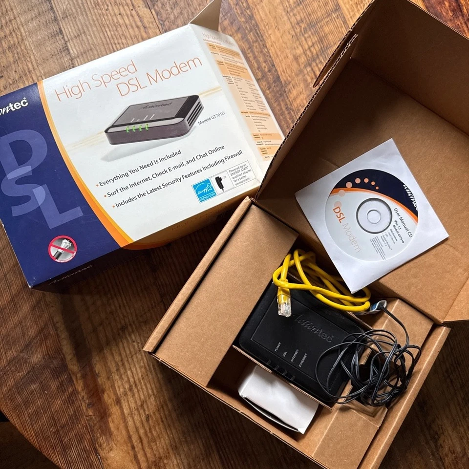 Actiontec High Speed DSL Modem GT701D Black One Size Networking - Image 1 of 3