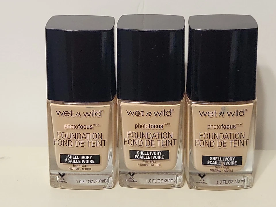 WET N WILD Photo Focus Foundation #361C Shell Ivory Lot OF 3 New - Image 1 of 1