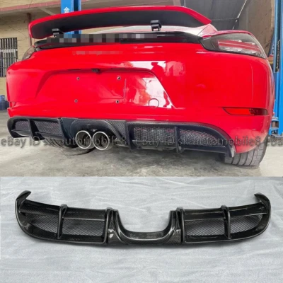 Labio difusor de parachoques trasero para Porsche 718 Boxster Cayman 2016-2018 fibra de carbono Foto 1 de 4