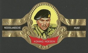 King Hussein Jordan #82 Vintage JUMBO 1965 Dutch Cigar Band