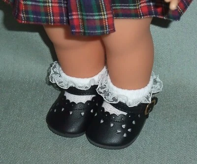 1 pair BLACK MARY JANE DOLL SHOES fit Terri Lee Dolls Maryjanes  68mm - Image 1 of 4