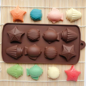 Sea Star Shell Fish Silicone Chocolate Cake Cookie Mould Baking Tray Bakeware - Picture 1 of 13