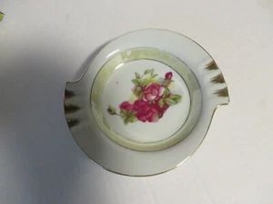 Posacenere in porcellana motivo rosa con finiture dorate, made in Japan - Foto 1 di 4