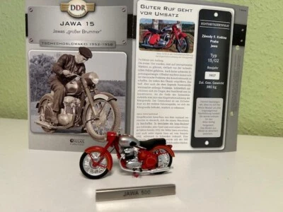 1/24 Jawa 15 Motorrad Atlas DDR Motorräder, mit Datenblatt - Bild 1 von 2