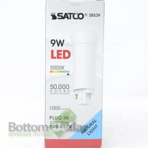 Satco S8539 9W 120-277V LED 5000K Plug-In G24d Base Ballast Bypass Natural Light - Picture 1 of 2