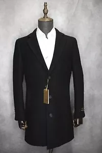 Abrigo formal/casual para hombre Maenza negro liso mezcla de lana y cachemir - Imagen 1 de 4