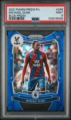 2021-22 Panini Prizm EPL Blue Prizm /340 #296 Michael Olise (RC) PSA 9 - Image 1 of 3