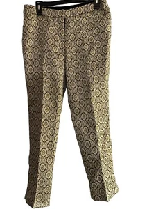 Talbots Dress Pants Womens 6P Black Lined Gold Holiday Attire Slimming CA#23147 - Picture 1 of 6