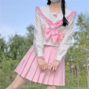 Maßgeschneidert My Melody Cosplay JK Matrose Uniform Kleid Student Lolita Anzug Rock - Bild 1 von 12