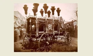 1865 Abraham Lincoln Hearse funeral funeral entierro del presidente de Springfield Illinois - Imagen 1 de 1
