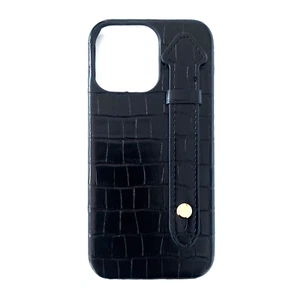 Coque téléphone Apple iPhone 16 Pro Max Crystal MagSafe en cuir noir - Photo 1 sur 2