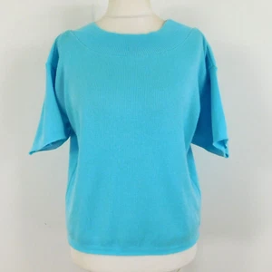 Vintage Jo-Des Sky-Blue Wide Neck Knit Jumper Size 14/16 1980’s - Picture 1 of 8