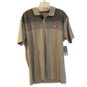Arizona Wildcats Golf Polo Gray Striped Men's size L New Colosseum NCAA - Picture 1 of 8