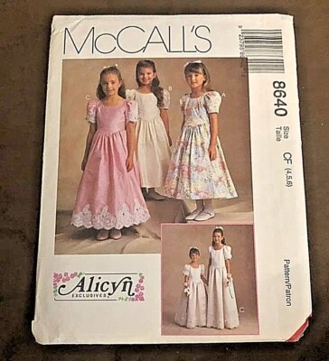 MCCALLS 8640 GIRL SZ 4-5-6  Special Occasion DROPPED WAIST  Alicyn Exclusive  - Image 1 of 2