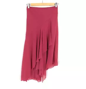Etam Pink Skirt Size 8 Ruffle Hem Sheer Style Lined - Picture 1 of 6